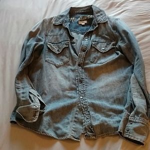 Madewell snap button denim shirt